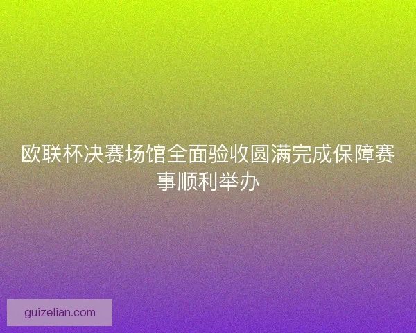 欧联杯决赛场馆全面验收圆满完成保障赛事顺利举办